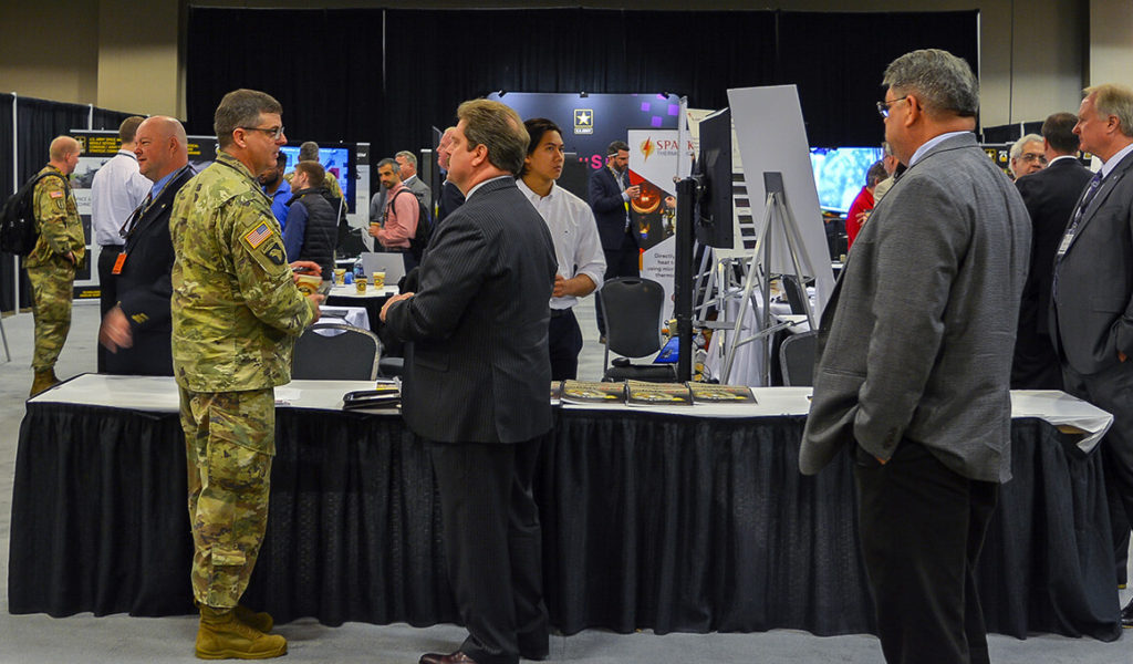 People at Army booth