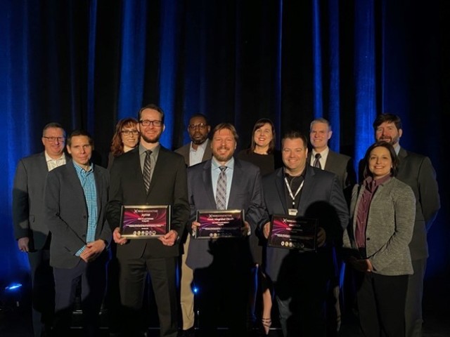 Group receiving an award